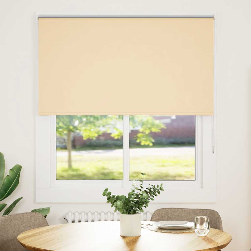 Roller Blind Blackout Beige 140x175 cm Fabric Width 136.6 cm Polyester